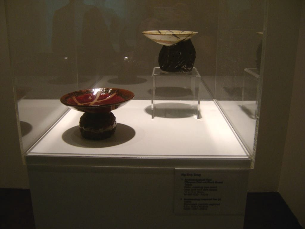 Archaeology-inspired pots by the grandfather of Singapore sculpture, Ng Eng Teng, in NUS Museums, Singapore.